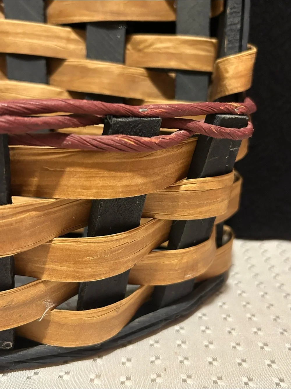 Handcrafted Basket Made In Michigan Free Standing Or Wall Hanging with Handle